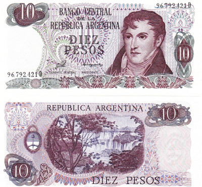 Argentina 10 Pesos 1976 P-300 UNC foto