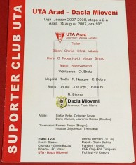 Program meci fotbal UTA ARAD - &quot;DACIA&quot; MIOVENI (04.08.2007)