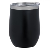 Pahar Termos, Model Metalic, Capac Transparent, Culoare Negru, Capacitate 0,35 L, Oem