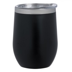 Pahar Termos, Model Metalic, Capac Transparent, Culoare Negru, Capacitate 0,35 L