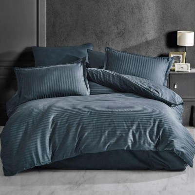 LENJERIE DE PAT BUMBAC 100 % CU HUSA PENTRU SALTEA DE 140X200, 160 X 200 SAU 180 X 200 -ANTRACIT - 160x200 foto