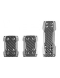 Set ornamente pedale auto din aluminiu carbon &ndash; argintiu