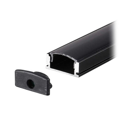 Profil aluminiu pentru banda led 2m V-tac 17.4mm x 7mm negru foto