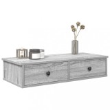 Gossi raft de perete cu sertare gri sonoma 80x31x17 cm lemn prelucrat