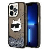 Husa pentru Apple iPhone 14 Pro Max, Karl Lagerfeld, Glitter Choupette&#039;s Head, Neagra