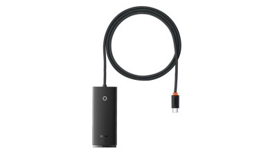 Adaptor USB tip C Baseus Lite Series HUB - 4x USB 3.0, 1m, negru (WKQX030401) foto