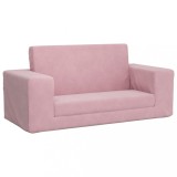 Cumpara ieftin Canapea extensibila pentru copii cu 2 locuri, roz, plus moale