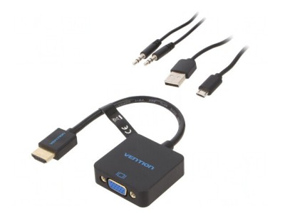 Adaptor HDMI 1.4 15cm Negru foto