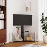 Suport TV de colt 2 niveluri pentru 32-70 inchi, negru/argintiu GartenMobel Dekor, vidaXL