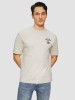 S.Oliver Tricou barbati cu decolteu la baza gatului, Regular fit, din jerse de bumbac, Crem, S, 2XL, 3XL, L, M, XL