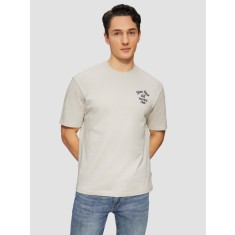s.Oliver Tricou barbati cu decolteu la baza gatului, Regular fit, din jerse de bumbac, Crem, S