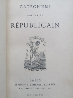 Leconte de Lisle&amp;lrm; &amp;lrm;- Cat&amp;eacute;chisme populaire r&amp;eacute;publicain&amp;lrm; - Alphonse Lemerre, 1870 foto