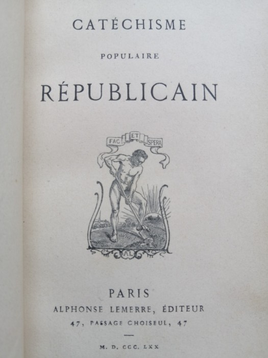 Leconte de Lisle&lrm; &lrm;- Cat&eacute;chisme populaire r&eacute;publicain&lrm; - Alphonse Lemerre, 1870