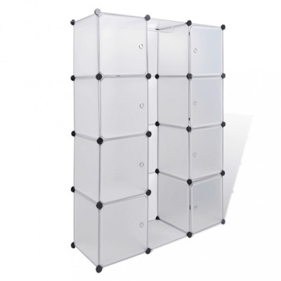 Dulap modular cu 9 compartimente, 37 x 115 x 150 cm, alb foto