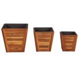 Cumpara ieftin Set straturi &icirc;nălțate grădină, 3 piese, lemn de acacia, pătrate