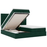 Cumpara ieftin Cadru de pat otoman cu saltele, catifea verde inchis 180x200cm