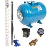 Cumpara ieftin Kit hidrofor 50L cu pompa submersibila IBO Dambat 2.5STM31, 0.55 kW, debit 45l/min, H refulare 85m, cablu 20m, IBO Polonia