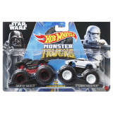 HOT WHEELS MONSTER TRUCK SET 2 MASINI SCARA 1 LA 64 DARTH VADER SI STORMTROOPER