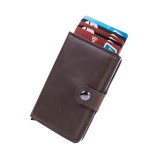 Portofel, Maro, din piele ecologica, Protectie RFID, Slot din aliaj de aluminiu, Potrivit pentru 6-7 carduri bancare, Aproximativ 65 g