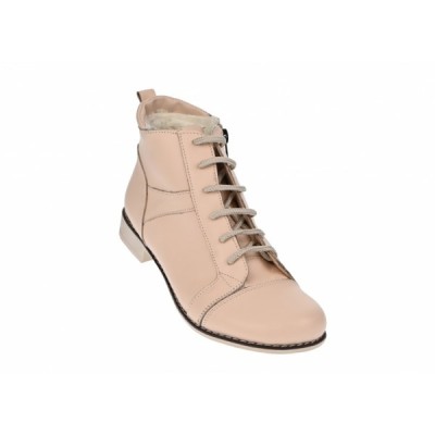 Ghete dama casual din piele naturala, imblanite - Made in Romania G21BEJBOX foto