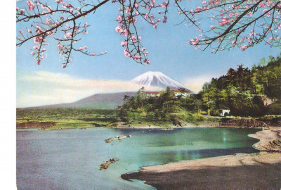 JAPONIA LAKE SHOJI IN SPRING FUJI-AKONE-IZU NATIONAL PARK foto