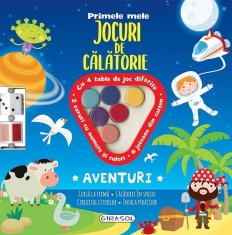 Jocuri de calatorie Aventuri pentru copii 7+, cu 4 table, zaruri si jetoane