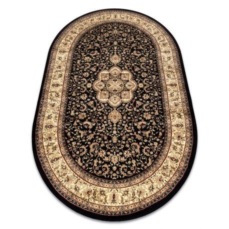 Covor Royal Adr oval model 521 negru , 100x180 cm