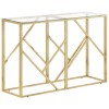 Consola living Gossi, otel inoxidabil auriu, sticla securizata 110x30x70 cm