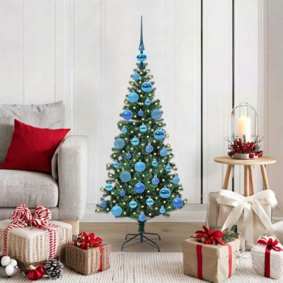 vidaXL Pom de Crăciun artificial pre-iluminat Verde 120cm PVC și Metal 3396743 foto