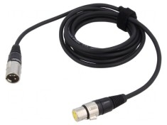Cablu XLR 3m Negru 3-Pin Male to Female