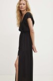 Answear Lab rochie culoarea negru, midi, evazată
