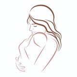 Cumpara ieftin Sticker decorativ, Mama si Bebe, Maro, 88 cm, 8558ST-1