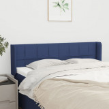 Tablie de pat cu aripioare, albastru, 147x16x78/88 cm textil GartenMobel Dekor, vidaXL