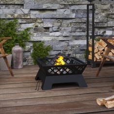 vidaXL Vatră de foc cu vătrai, 50 cm, oțel, XXL 360066