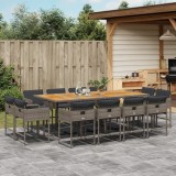 vidaXL Set mobilier de grădină cu perne, 13 piese, gri, poliratan 3211406