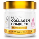 Pudra de colagen complex cu hialuron si vitamina C Luxoya aroma pepene si struguri 300 gr