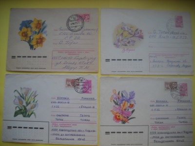HOPCT PLIC S NR 954 set 4 PLICURI -FLORI/FLORA - RUSIA -CIRCULAT foto