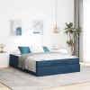 VidaXL Cadru de pat cu depozitare albastru 140 x 200 cm țesătură