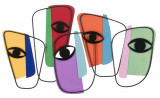 Cumpara ieftin Decoratiune de perete Eyes -B, Mauro Ferretti, 120x72 cm, fier, multicolor