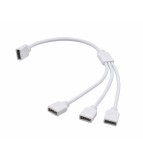Cablu Splitter Y KIK 4 Pini 4 Cai pentru Benzi LED RGB 5050/3528 Alb 30cm Plug&amp;Play