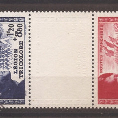 Franta 1942 - Legiunea tricolora, pereche in staif, Stampilat (vezi descrierea)