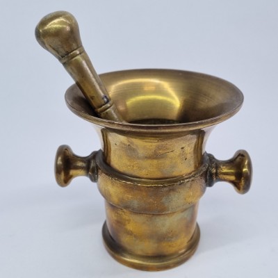 Mojar si pistil bronz masiv vintage foto