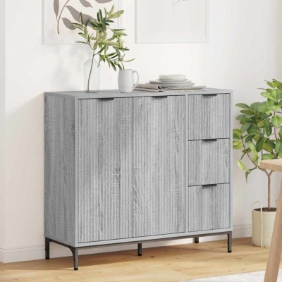 vidaXL Bufet cu sertar sonoma gri 89.5 x 33 x 82 cm Lemn compozit 883460 foto