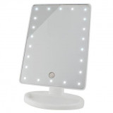 Oglinda cosmetica, cu LED, unghi reglabil, nivel iluminare reglabil, alb, 4xAA, 16.5x12.5x26 cm, Isotrade GartenVIP DiyLine