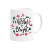 Cana alba personalizata &quot;merry &amp; bright christmas&quot;, INOVATIX&reg;️. 330ml, Oem