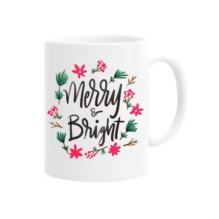 Cana alba personalizata &quot;merry &amp; bright christmas&quot;, INOVATIX&reg;️. 330ml
