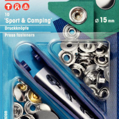 Set capse metalice Sport si Camping PRYM, 15 mm, argintiu