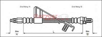 Conducta / cablu frana FORD FIESTA IV (JA, JB) (1995 - 2002) METZGER 4112527 foto