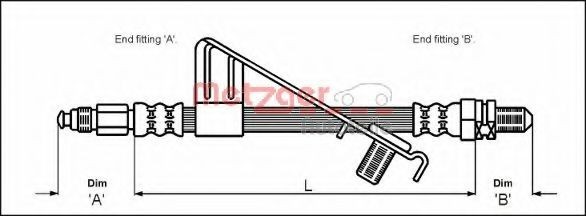 Conducta / cablu frana FORD FIESTA IV (JA, JB) (1995 - 2002) METZGER 4112527