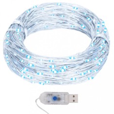 vidalXL Instalație luminoasă 400 micro LED-uri alb rece 8 funcții 40 m 328848
